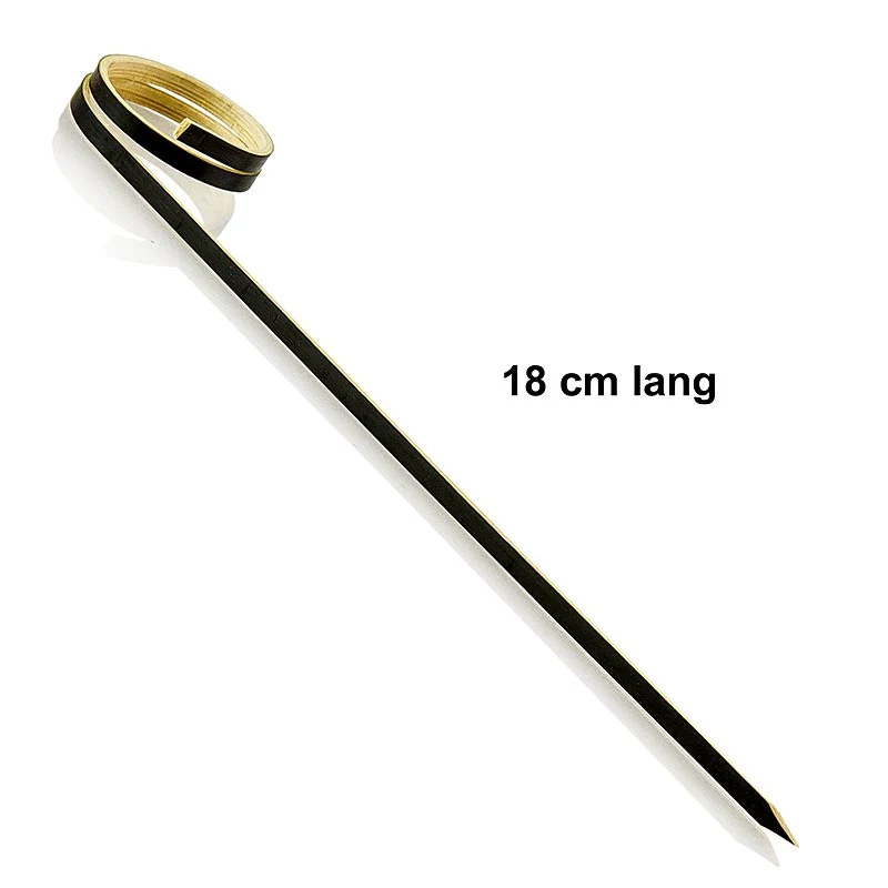 Franz Mensch - Bambus-Spieße, mit Loop (Ringende), schwarz, 18cm, 100 St
