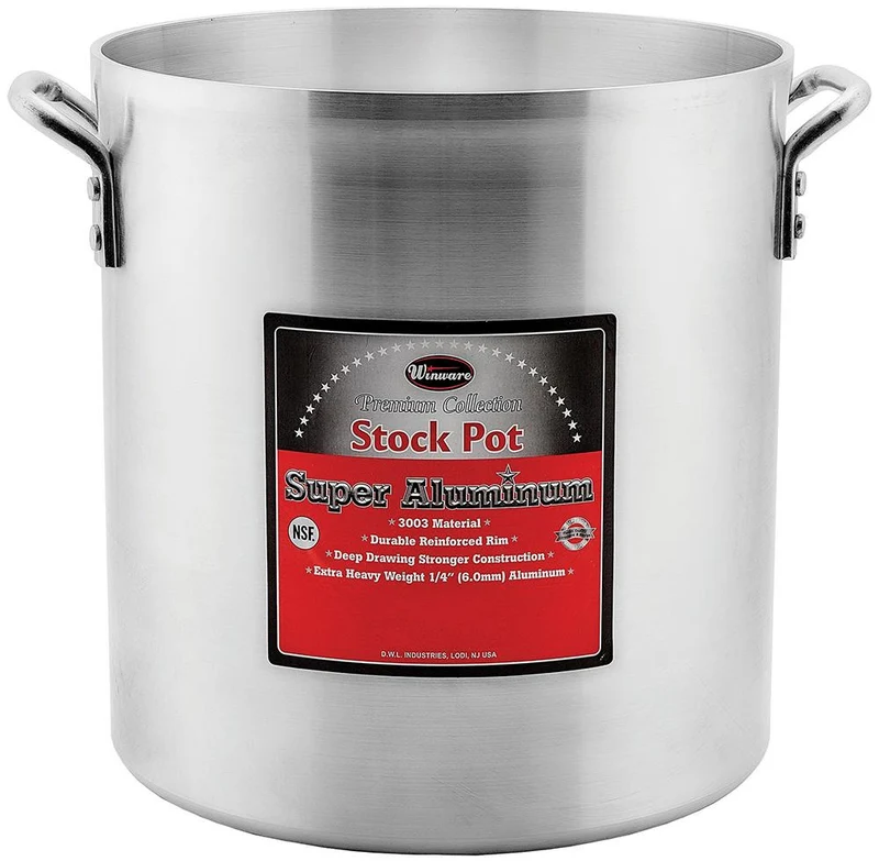 Heavy Weight 6mm Aluminium Stock Pot with 2 Handles, Precision Collection (12qt-80qt)