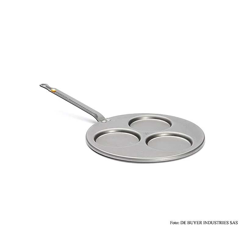 deBUYER "Mineral B Element" Eisenpfanne für 3 Blinis á ø 10cm, ø 27cm gesamt, 1 St