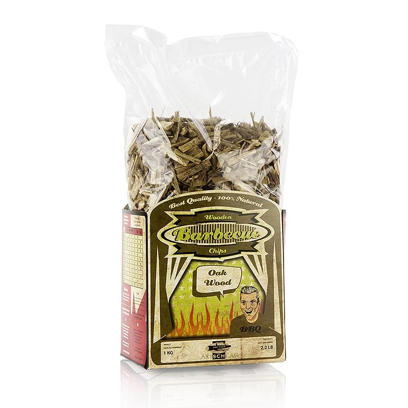 Axtschlag - Grill BBQ - Räucherchips aus Eichenholz (Oak), 1 kg