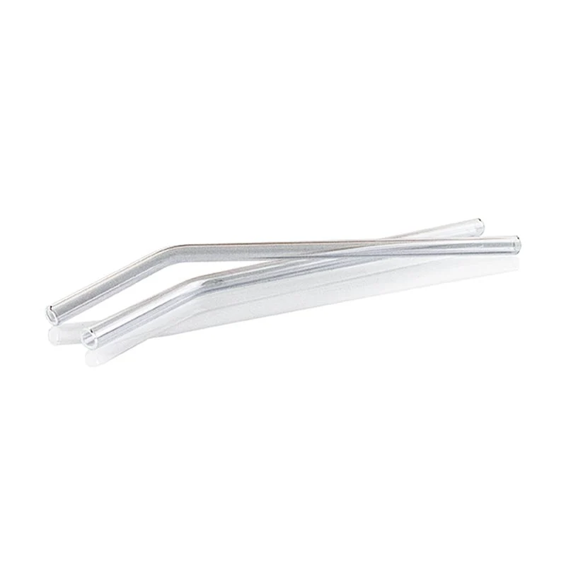 Glas-Trinkhalme (Borosilicat), gebogen, ø8mm (1,1mm Wand), 21cm, 10 St