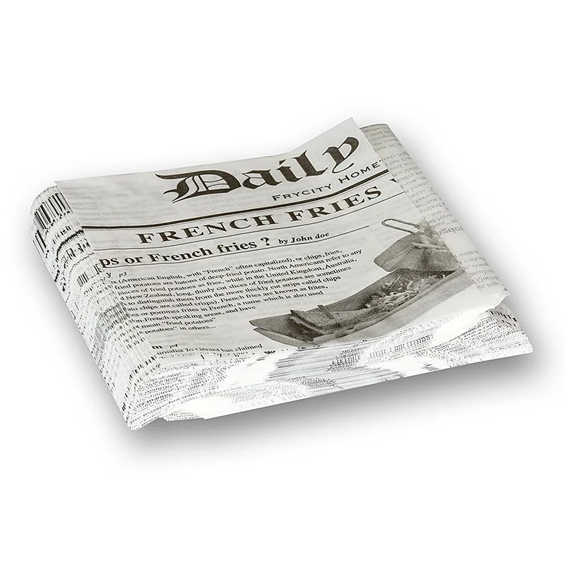 Einweg Snack Tüte mit Zeitungspapierdruck, ca.130x130mm, 500 St