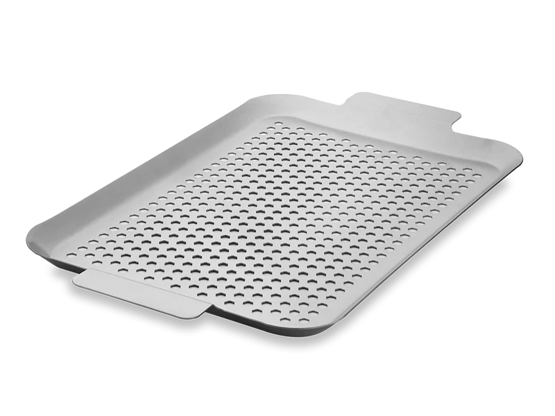 PLATEAU BBQ EN ACIER INOXYDABLE 43×25 CM