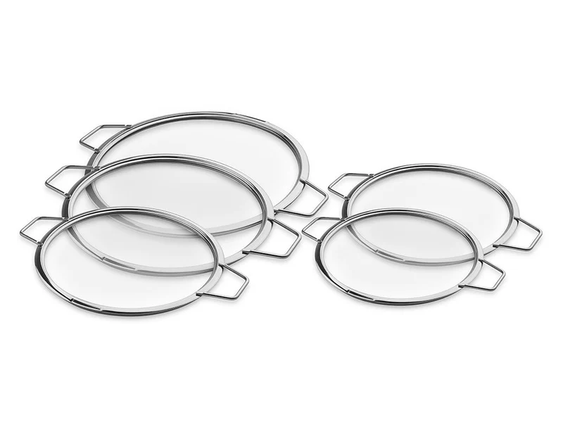 COUVERCLES EN VERRE EMPILABLES – 20/ 24/ 26/ 28/ 30 CM – 5 PIÈCES