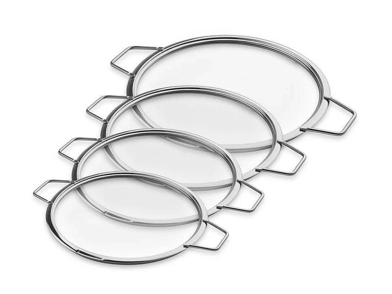 COUVERCLES EN VERRE EMPILABLES – 20/ 24/ 26/ 28 CM – 4 PIÈCES