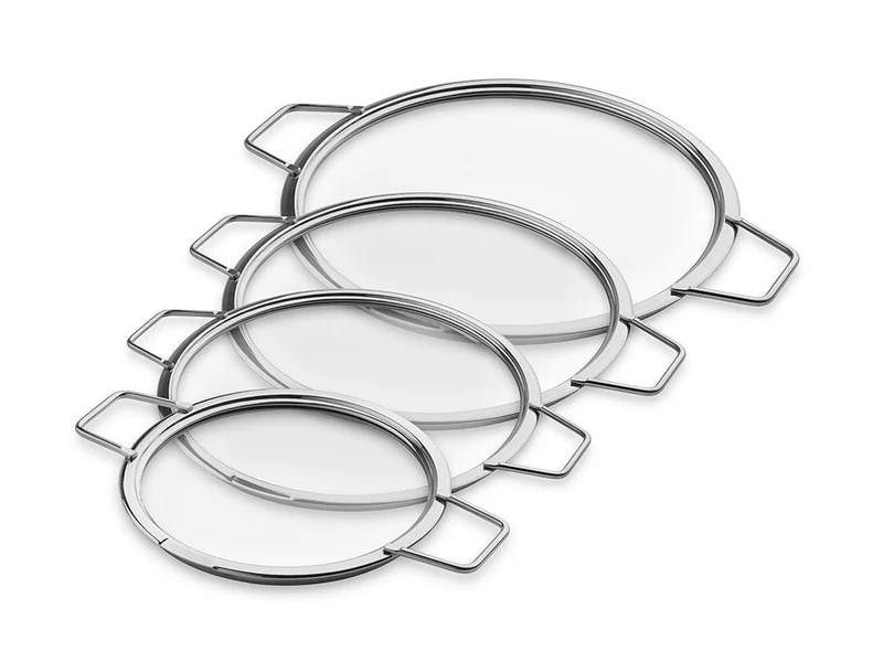 COUVERCLES EN VERRE EMPILABLES – 18/ 24/ 26/ 28 CM – 4 PIÈCES
