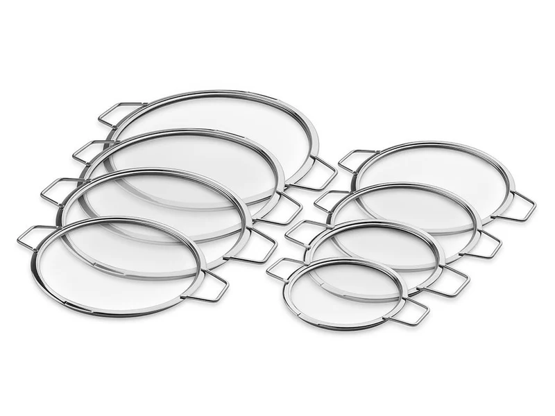 COUVERCLES EN VERRE EMPILABLES – 14/ 18/ 20/ 24/ 26/ 28/ 30/ 32 CM – 8 PIÈCES