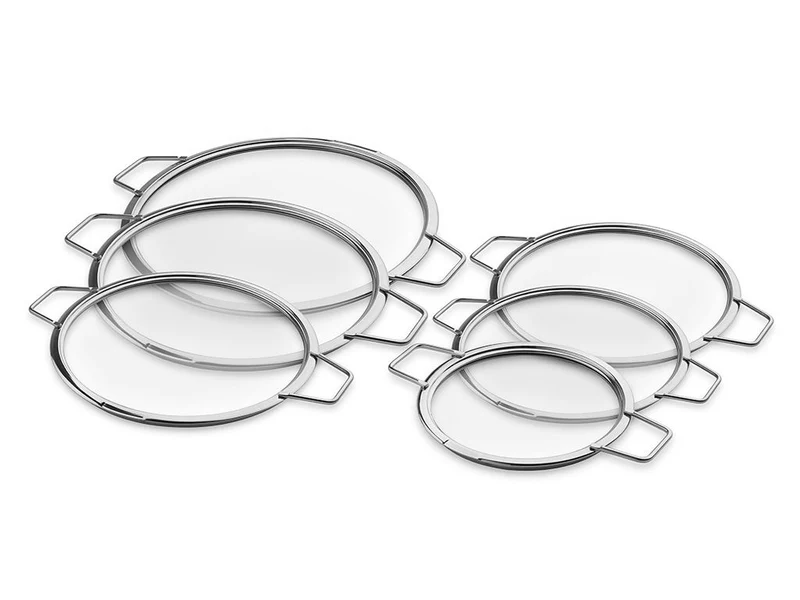 COUVERCLES EN VERRE EMPILABLES – 18/ 20/ 24/ 26/ 28/ 30 CM – 6 PIÈCES
