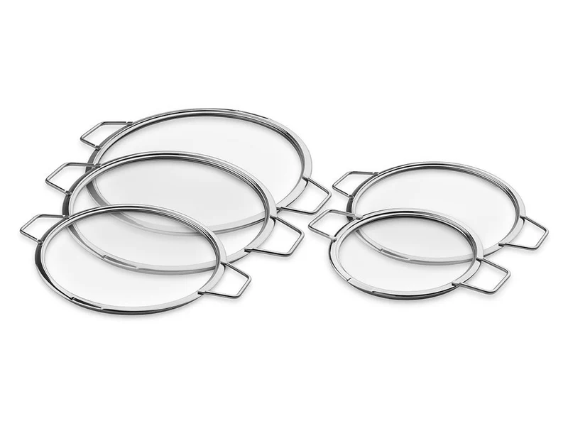 COUVERCLES EN VERRE EMPILABLES – 18/ 24/ 26/ 28/ 30 CM – 5 PIÈCES