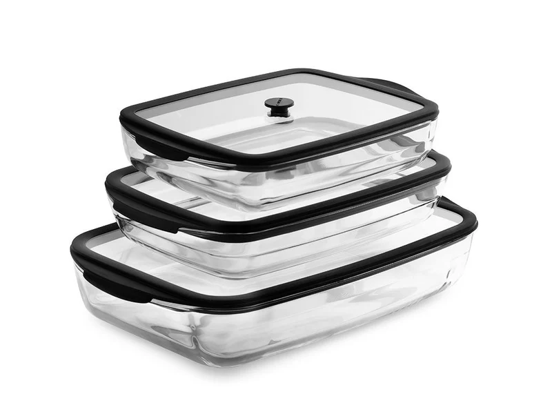 SET DE PLATS EN VERRE RÉSISTANTS AU FOUR