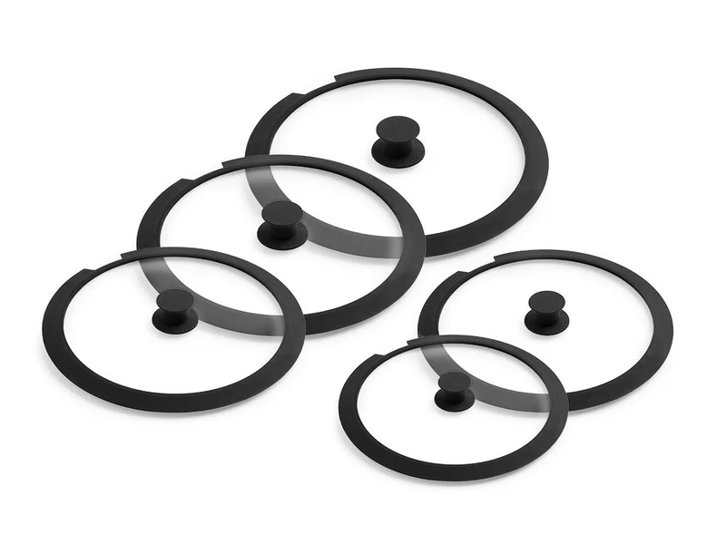 SET DE COUVERCLES EN VERRE POUR POIGNÉE AMOVIBLE – 18/24/26/28/30 CM