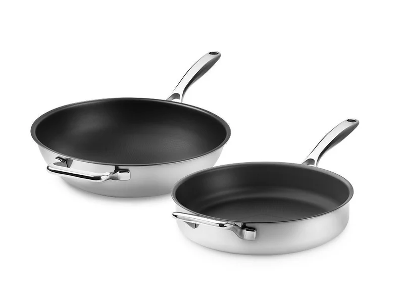 ZERO – ENSEMBLE WOK + SAUTÉ ANTIADHÉSIF NATUREL – 2 PIÈCES