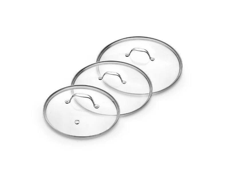 SET DE COUVERCLES EN VERRE 24/26/28 CM – 3 PIÈCES