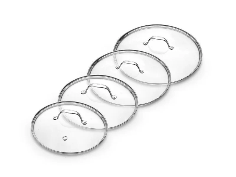 SET DE COUVERCLES EN VERRE 20/24/26/28 CM – 4 PIÈCES