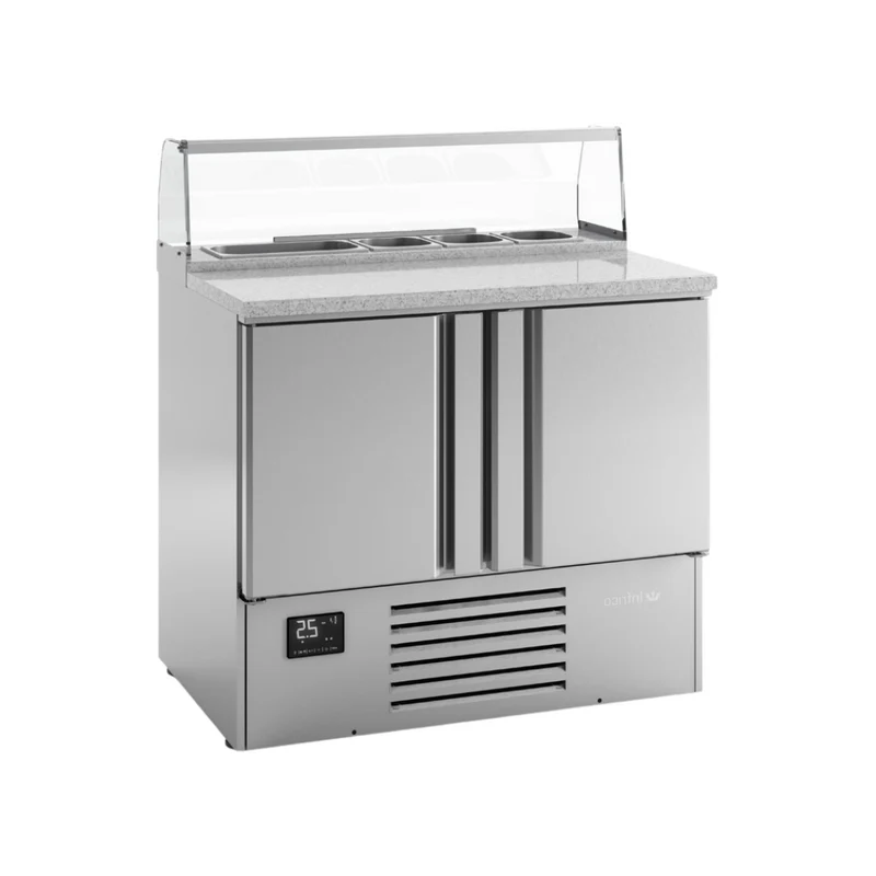 Table à pizza réfrigérée positive en granit 2 portes - 355L