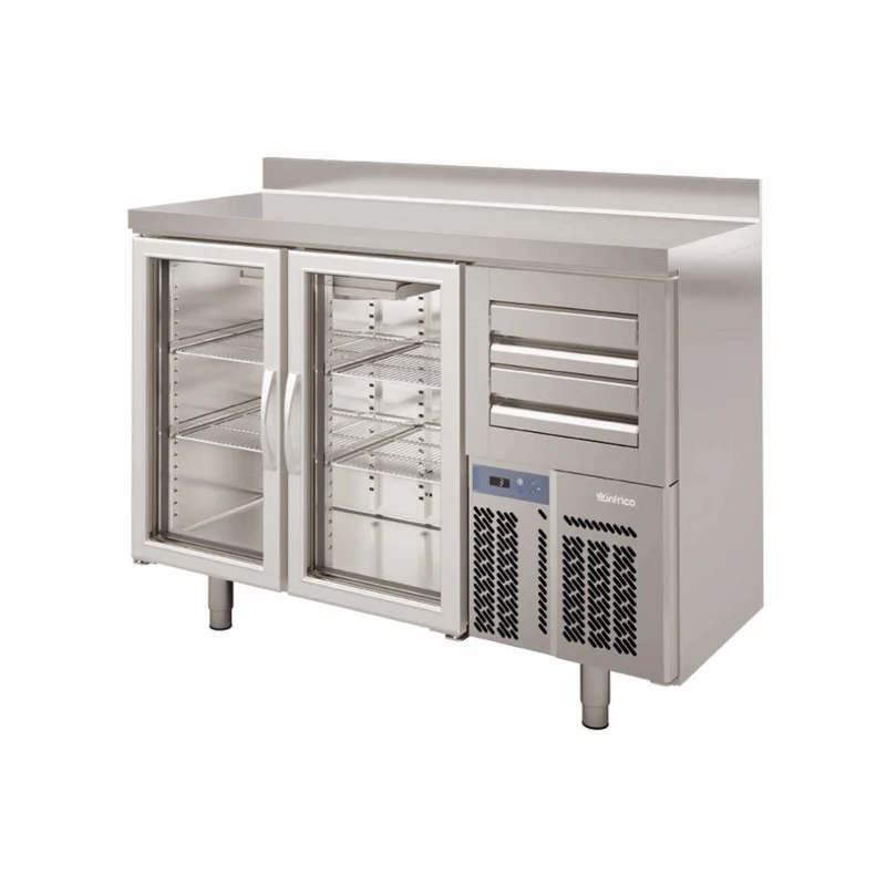 Arrière-bar réfrigéré positif 2 portes vitrées - 340L