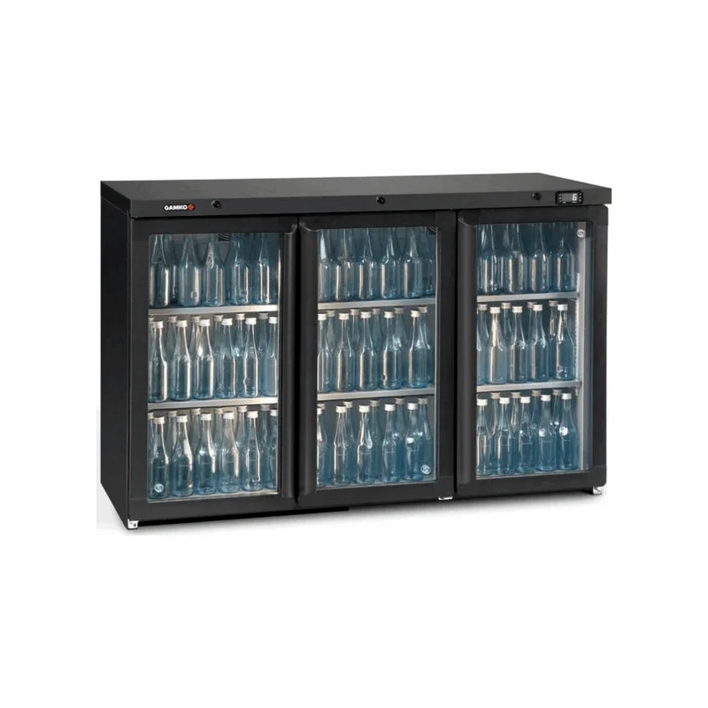 Arrière-bar 3 portes battantes vitrées