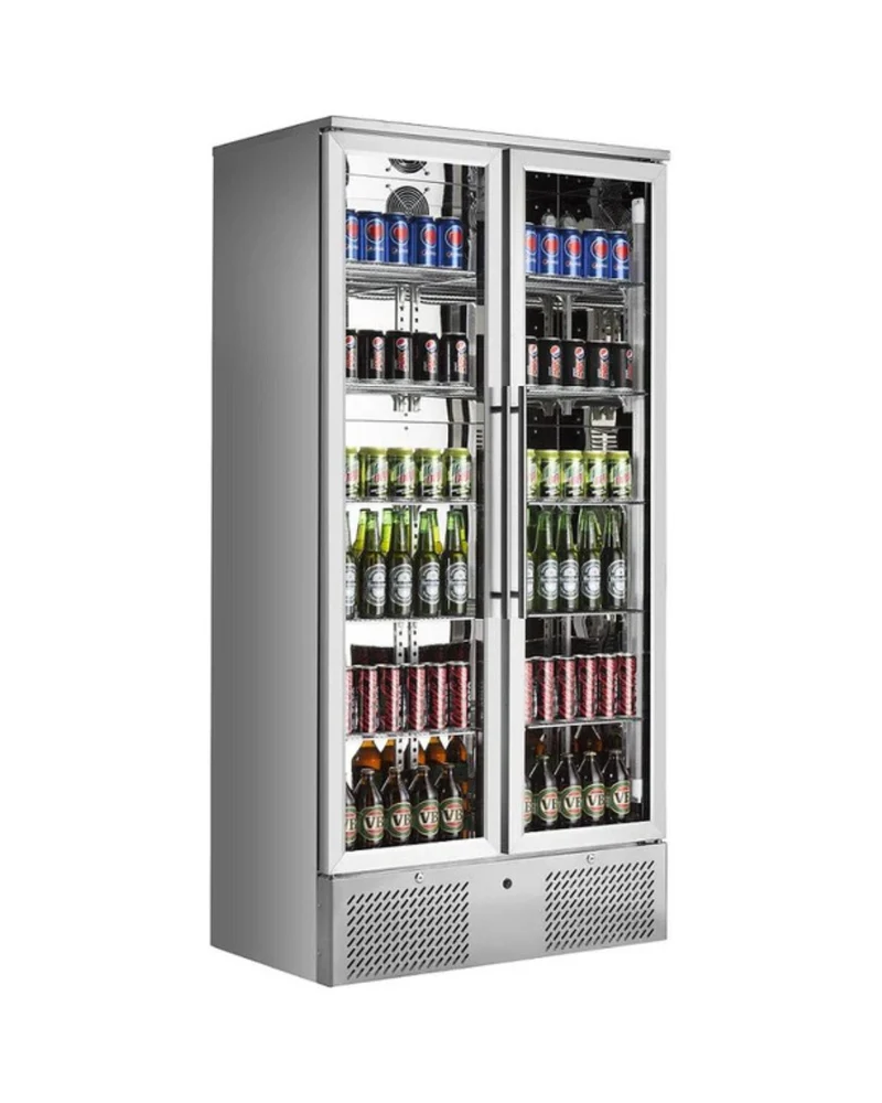 Armoire à boisson 2 portes vitrées inox - 458L