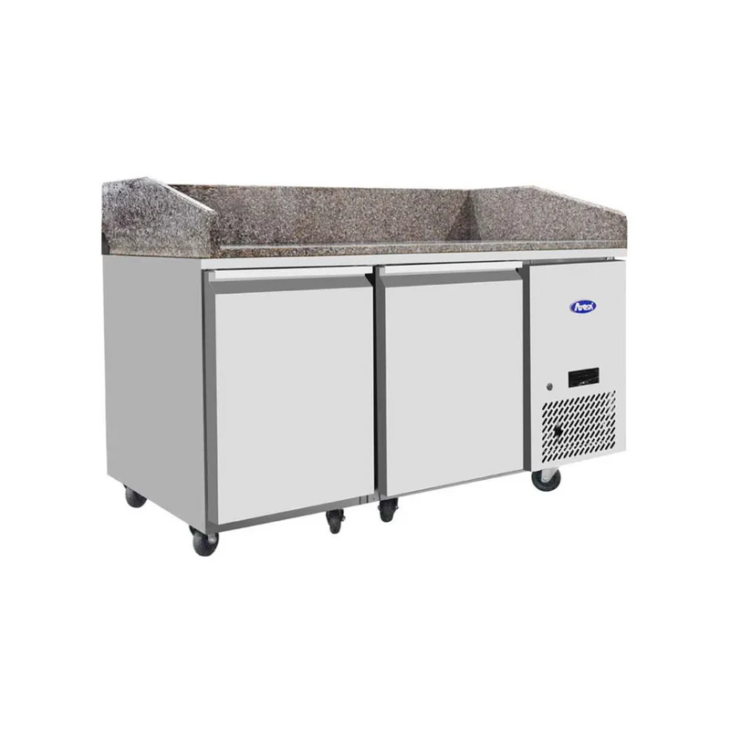 Table à pizza réfrigérée positive en granit 2 portes - 480L