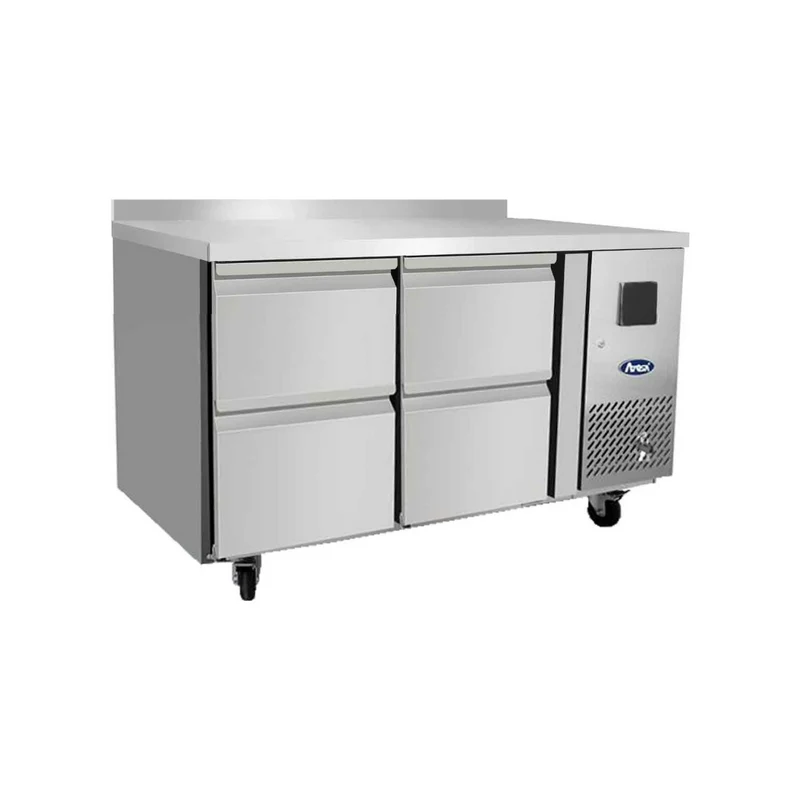Table réfrigérée positive avec dosseret 4 tiroirs - 280L