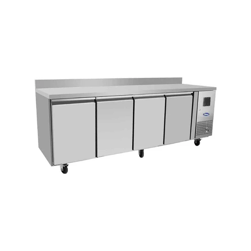 Table réfrigérée positive avec dosseret 4 portes - 480L