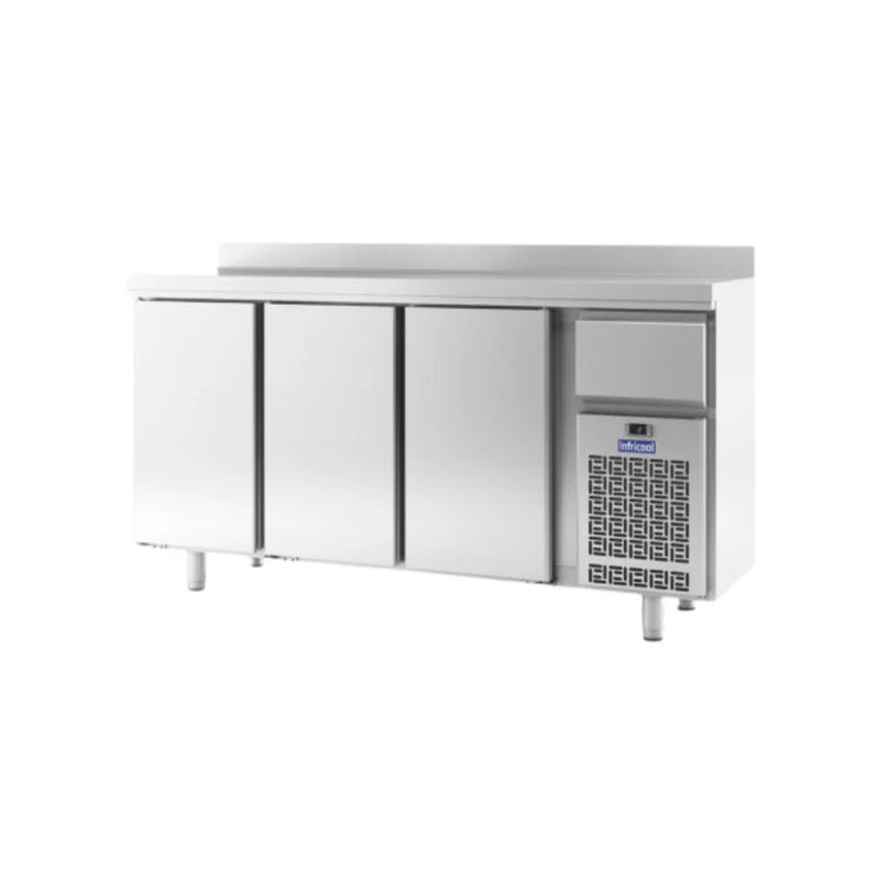 Arrière-bar réfrigéré en inox 2 portes - 345L