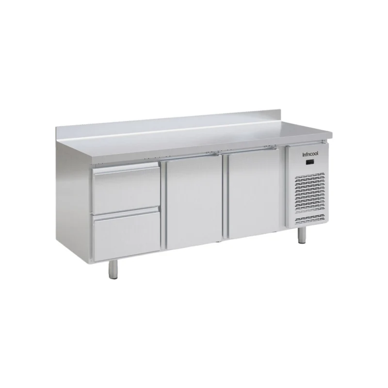 Table réfrigérée négative avec dosseret 2 portes - 305L
