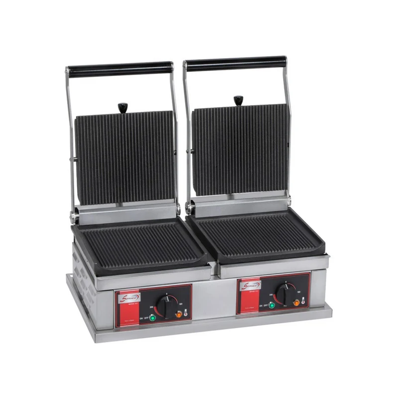 Panini double en fonte rainurée