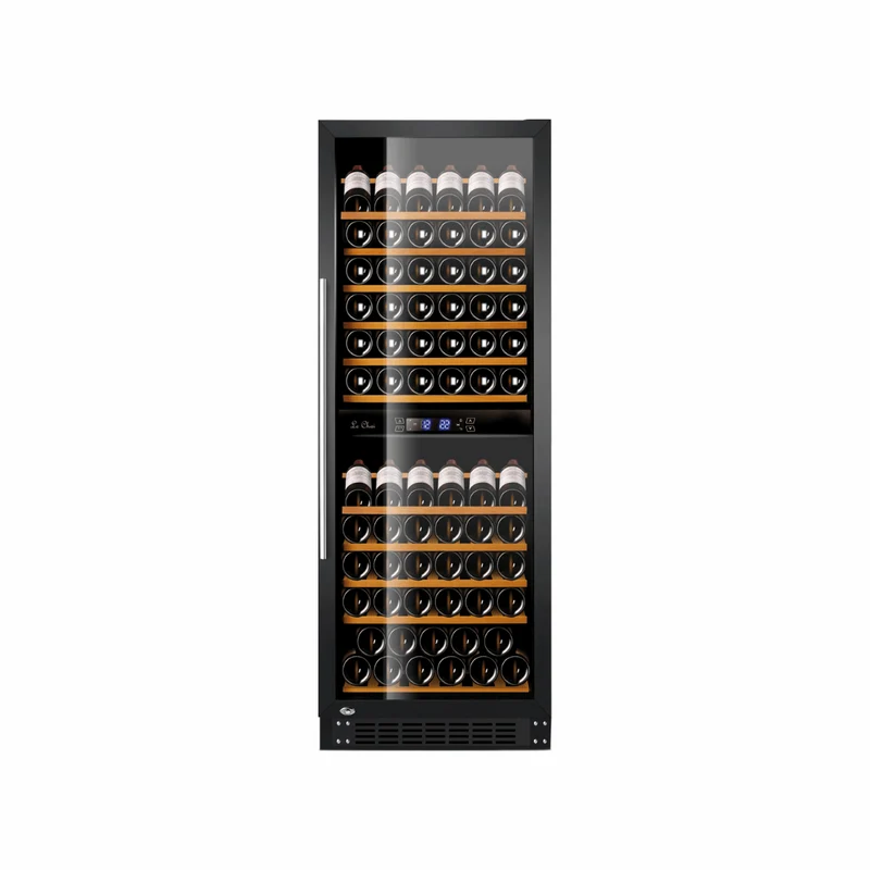 Cave à vin noir 2 zones - 97 bouteilles