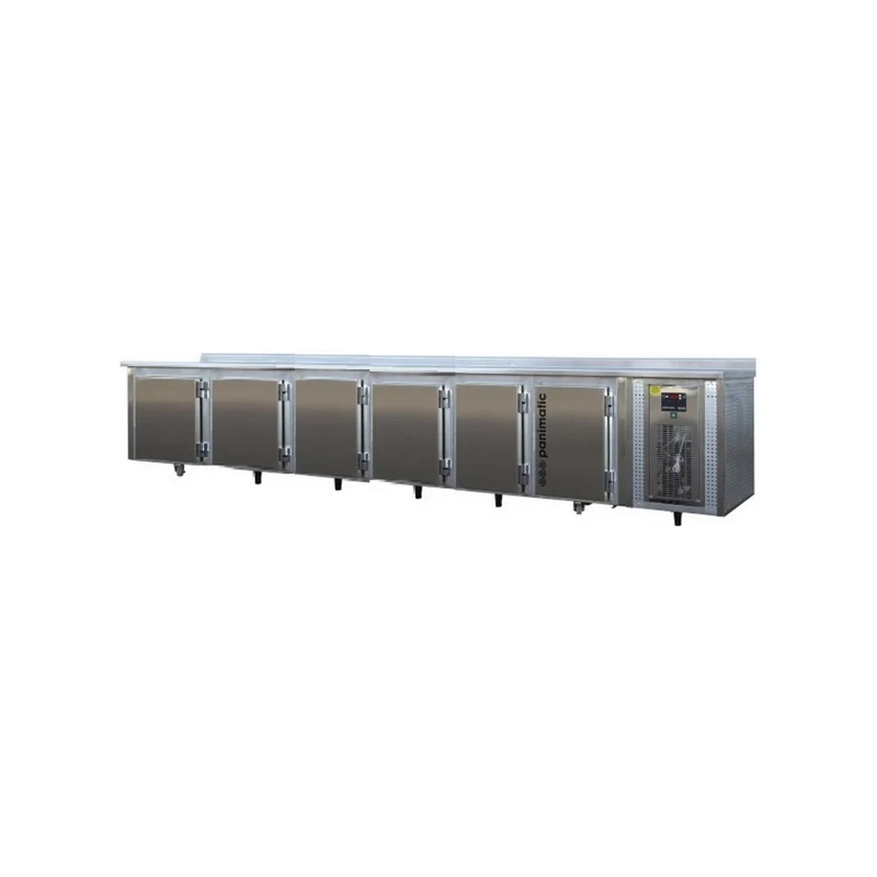 Tour réfrigéré 6 portes avec dessus et dosseret inox