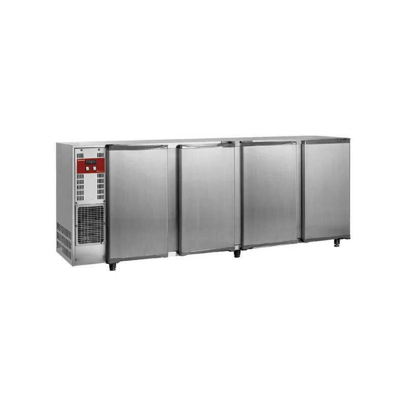 Arrière bar inox – 4 portes pleines