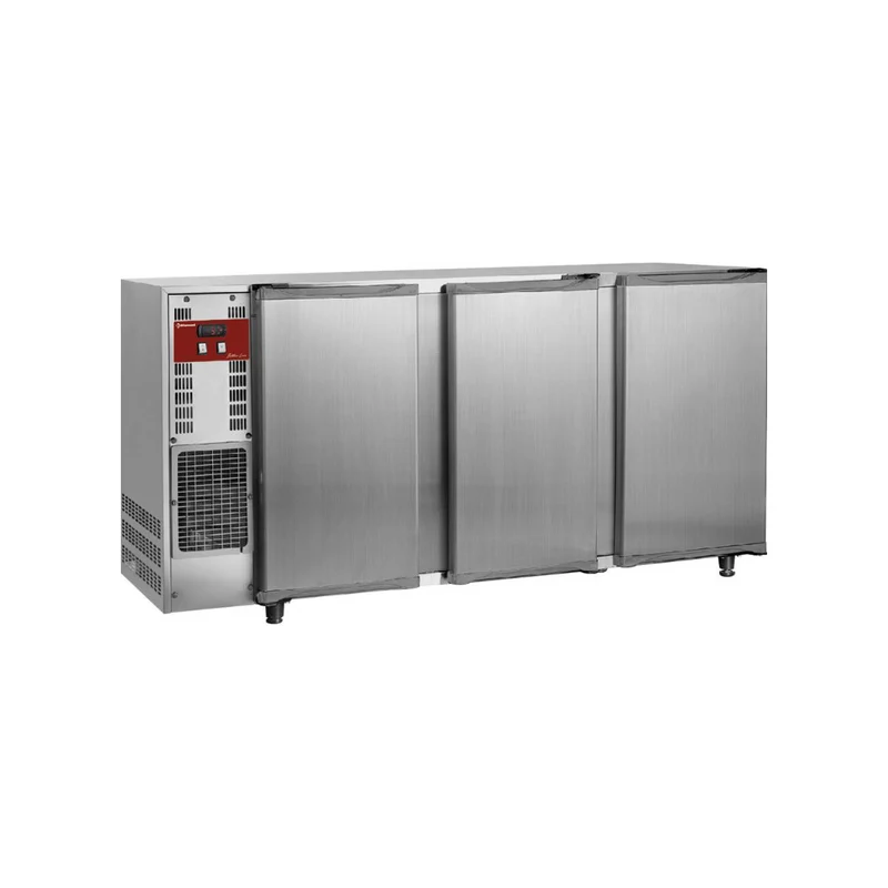 Arrière bar inox – 3 portes pleines
