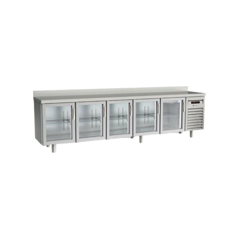 Meuble snack réfrigéré positif - 5 portes vitrées