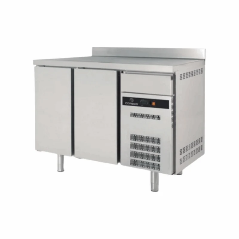 Arrière bar en inox 2 portes pleines battantes