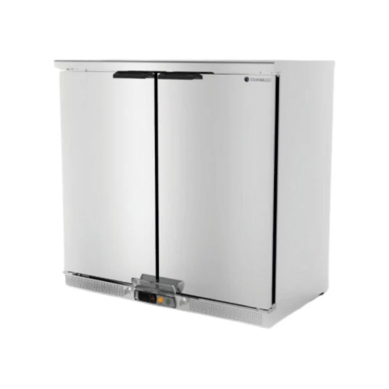 Arrière bar en inox 2 portes pleines battantes