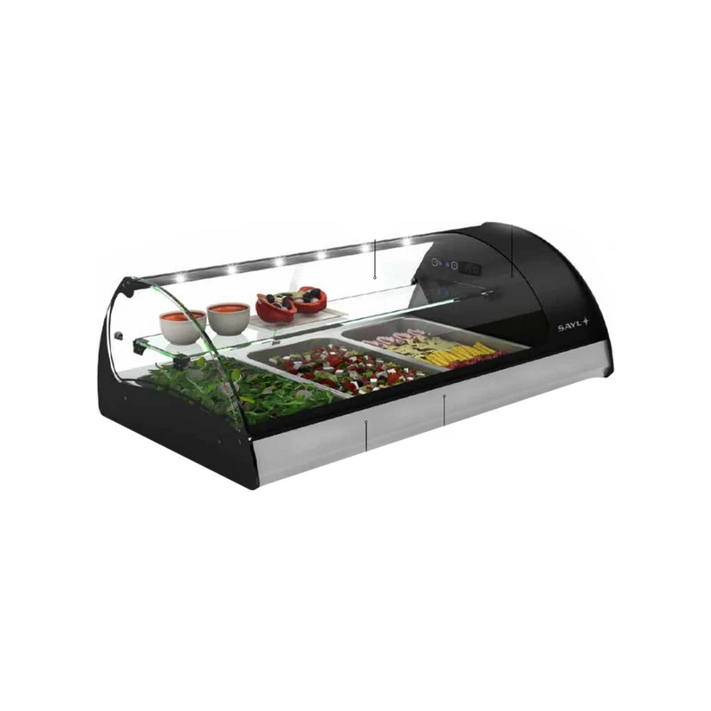 Vitrine réfrigérée à poser 3 GN 1/1 + étagère neutre