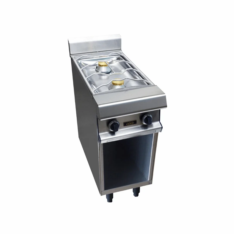 2 feux nus gaz sur meuble ouvert