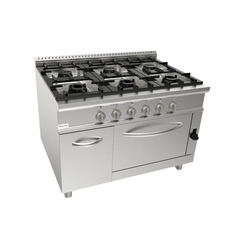 Cuisinière à gaz 6 feux sur four