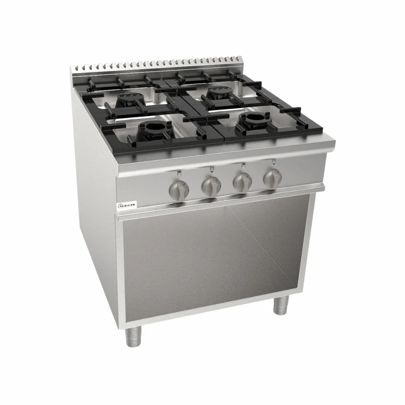 Cuisinière à gaz 4 feux sur meuble ouvert