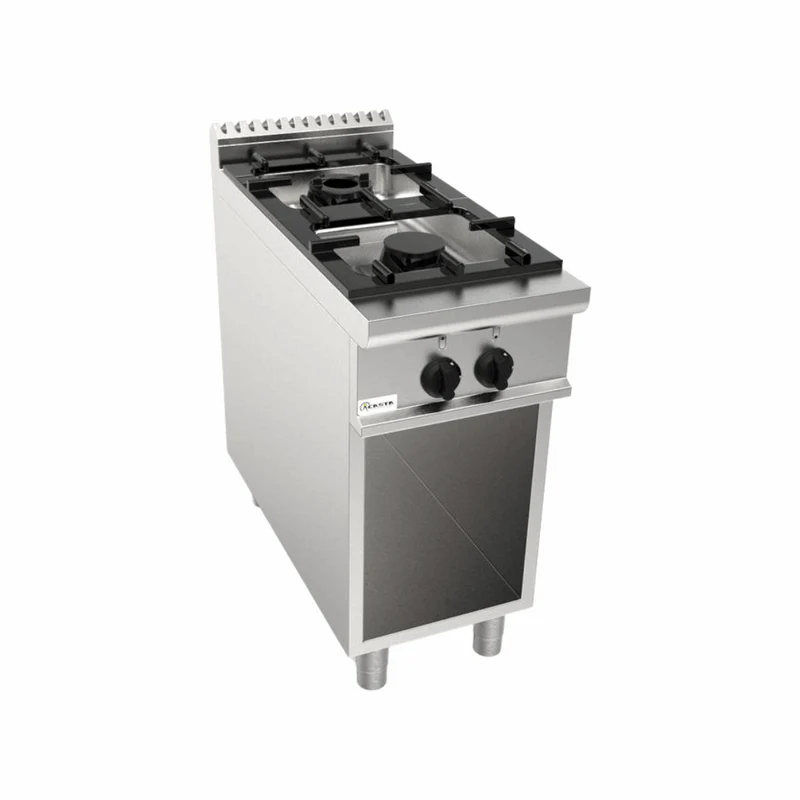 Cuisinière à gaz 2 feux sur meuble ouvert