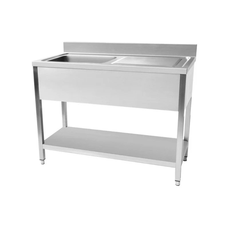 Plonge en inox 1 bac + égouttoir droite
