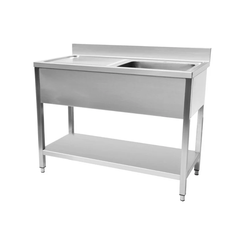 Plonge en inox 1 bac + égouttoir gauche