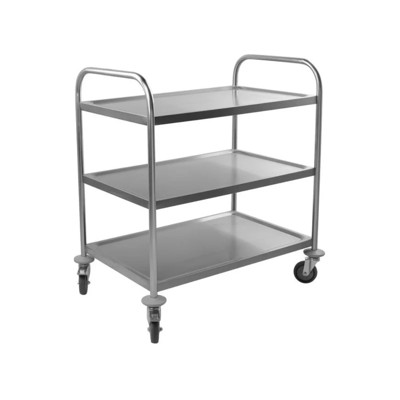 Chariot de service en inox sur 3 niveaux