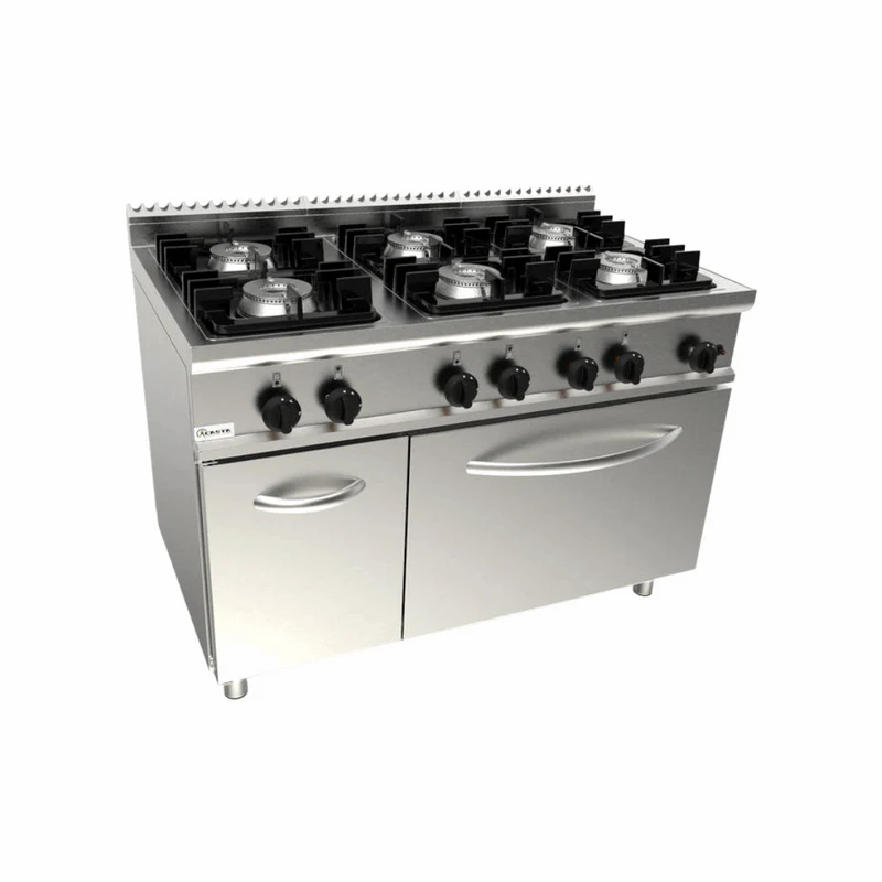 Cuisinière à gaz 6 feux sur four