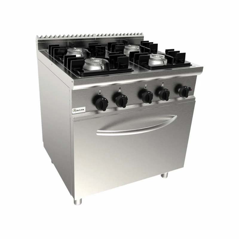 Cuisinière à gaz 4 feux sur four