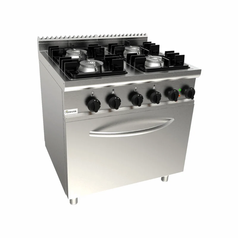 Cuisinière à gaz 4 feux sur four électrique