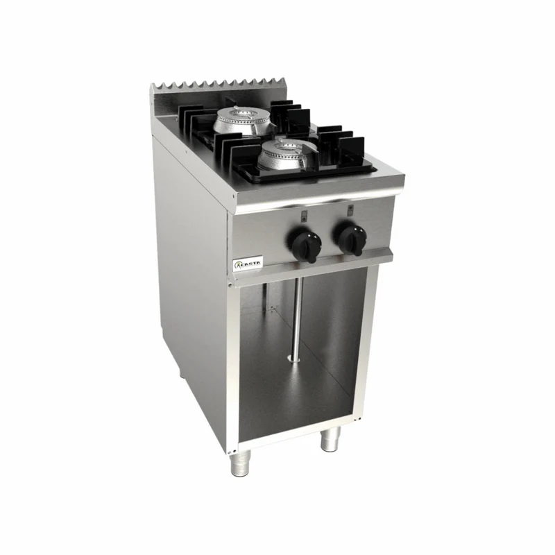 Cuisinière à gaz 2 feux sur meuble ouvert