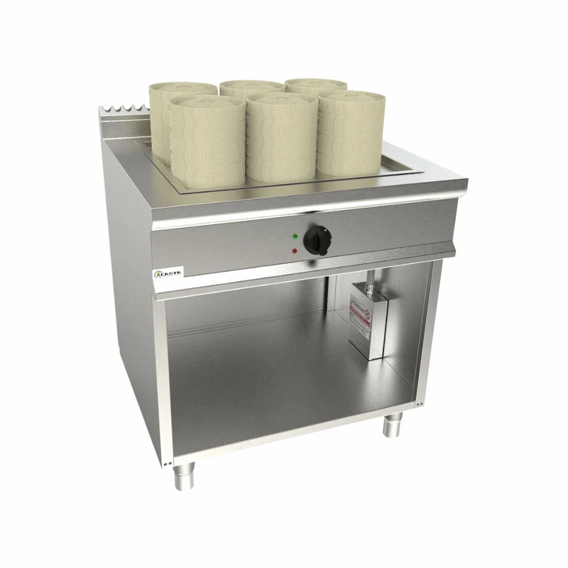 Cuiseur vapeur électrique Dim Sum 55L sur meuble ouvert