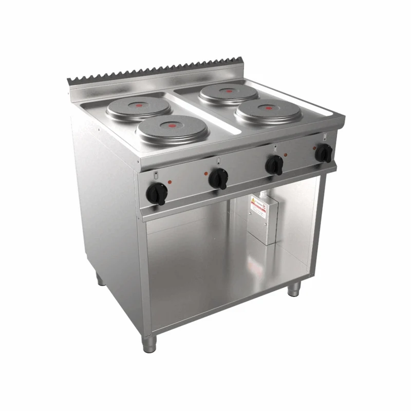 Cuisinière électrique 4 feux sur meuble ouvert